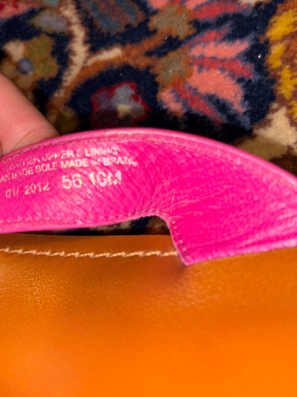 Tory Burch Pink Leather Breeley Floral Flip Flop Sandals 10 M - Picture 5 of 5
